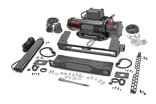 51098 High Winch Mount - All Models - 12000S - 20 Inch Black Single Row LED - Ford Bronco 4wd (2021-2023) Rough Country Canada
