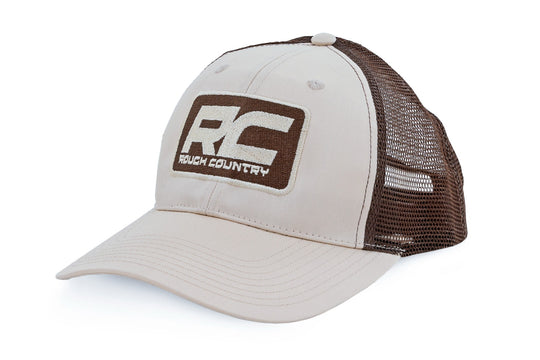 84129 Rough Country Hat - Brown Mesh - Rough Country Patch - Khaki -MC6901 Rough Country Canada