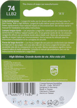 Load image into Gallery viewer, 74LLB2 Philips LongerLife Miniature 74LL - LongerLife - Twin Blister Pack Philips Bulbs