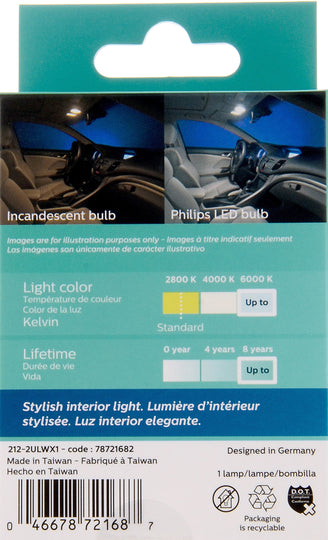 212-2WLED Philips Ultinon LED 212-2WLED - Ultinon LED - White Philips Bulbs