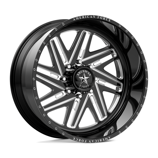 AFTLK08LE111-5-21 - American Force Powersports AFW Carver 22X7 4X156 0mm Gloss Black Mill-Mach - American Force Powersports Wheels Canada