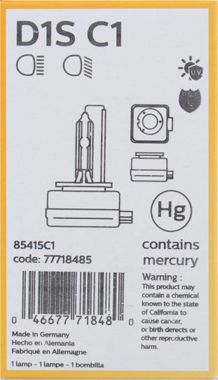 D1SC1 Philips Xenon HID lamp D1S - Standard - Single Commercial Pack Philips Bulbs