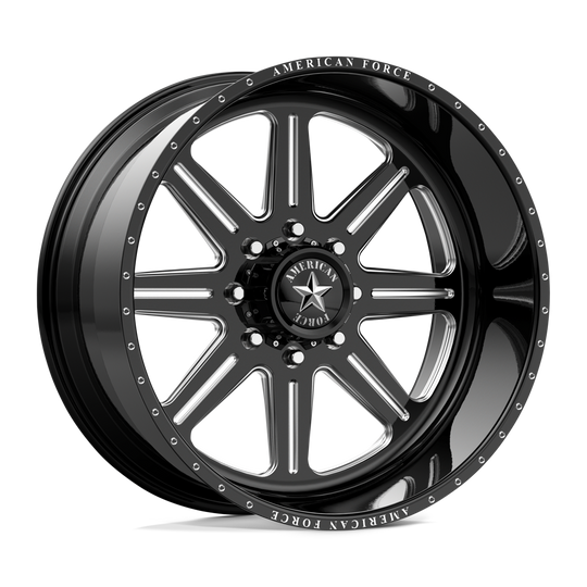 AFTDG43G24-5-20 - American Force AFW Legend 20X10 8X180 -25mm Gloss Black Mill-Mach - American Force Wheels Canada