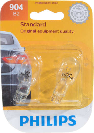 904B2 Philips Standard Miniature 904 - Standard - Twin Blister Pack Philips Bulbs