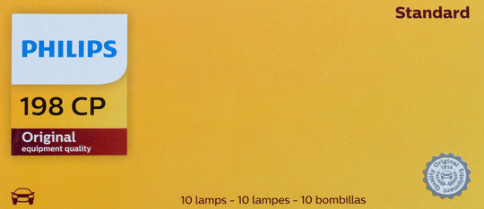 198CP Philips Standard Miniature 198 - Standard - Multiple Commercial 10-Pack Philips Bulbs