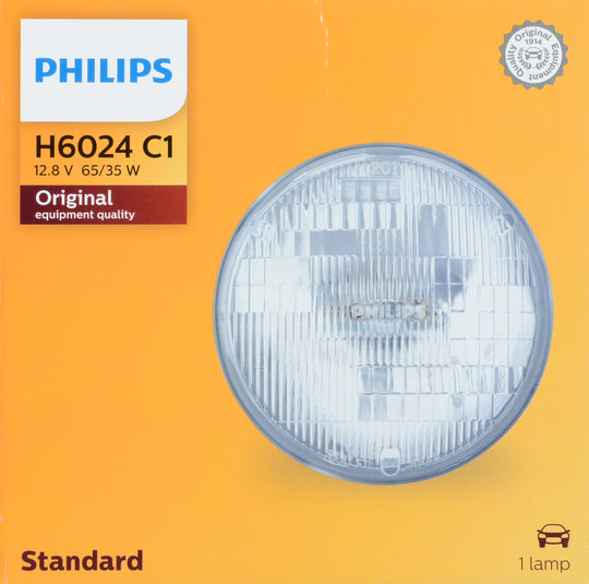 H6024C1 Philips Standard Sealed Beam H6024 - Standard - Single Commercial Pack Philips Bulbs