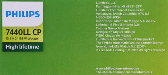 7440LLCP Philips LongerLife Miniature 7440LL - LongerLife - Multiple Commercial 10-Pack Philips Bulbs