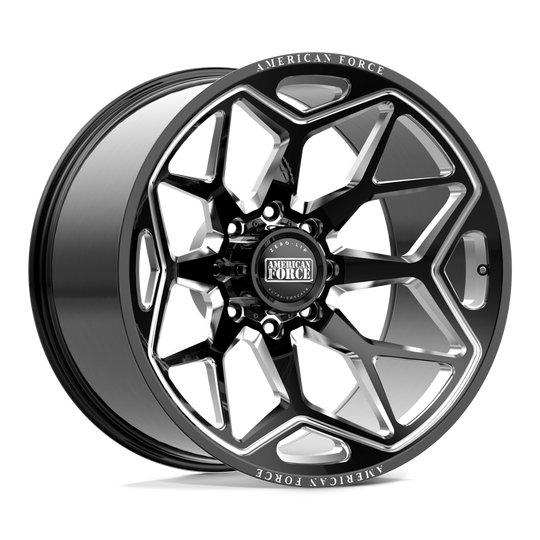 AFTQZ04D22-5-20 - American Force AFW Galaxy 26X14 8X165.1 -65mm Gloss Black Mill-Mach - American Force Wheels Canada