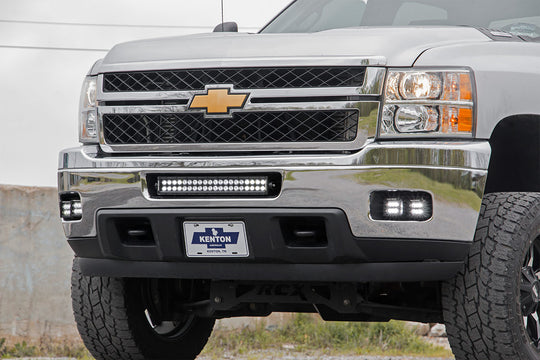 70628 LED Light - Fog Mount - Dual 2" Black Pair - Chevy Silverado 2500 HD/3500 HD (11-14) Rough Country Canada
