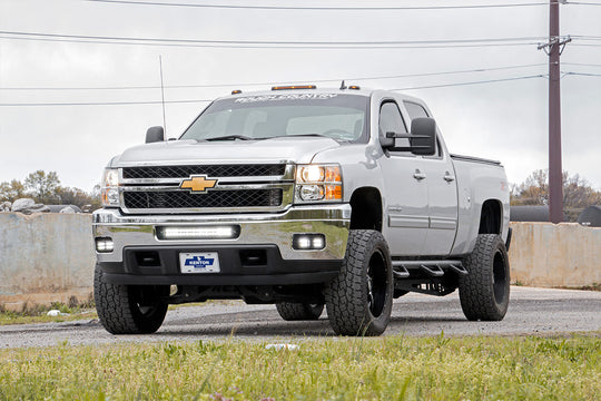 70628 LED Light - Fog Mount - Dual 2" Black Pair - Chevy Silverado 2500 HD/3500 HD (11-14) Rough Country Canada