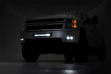 Charger l'image dans la galerie, 70628DRLA Chevrolet LED Fog Light Kit - Black Series w/ Amber DRL (11-14 Silverado HD) Rough Country Canada