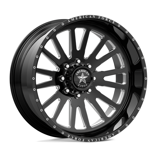 AFTJCK10F25-5-21 - American Force AFW Quantum 22X12 8X170 -55mm Gloss Black Mill-Mach - American Force Wheels Canada
