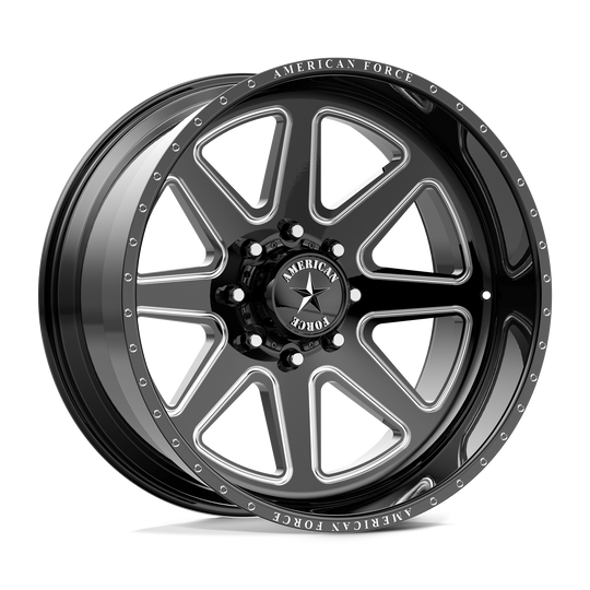 AFTNCK11G24-5-21 - American Force AFW Ridge 24X12 8X180 -55mm Gloss Black Mill-Mach - American Force Wheels Canada