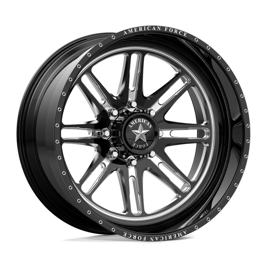 AFTPCKH31C17-5-20 - American Force AFW Knight 24X14 8X165.1 -90mm Gloss Black Mill-Mach - American Force Wheels Canada