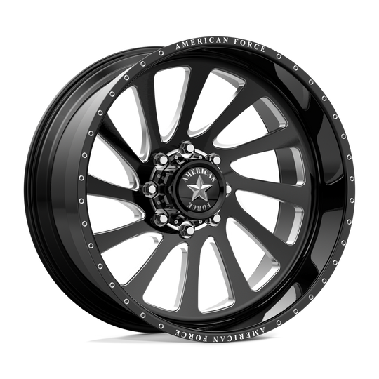 AFTNCKH33G24-5-21 - American Force AFW Torq 24X12 8X180 -55mm Gloss Black Mill-Mach - American Force Wheels Canada
