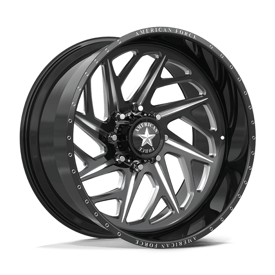 AFTNCKH47RD22-5-20 - American Force AFW Frenzy 24X12 8X165.1 -55mm Gloss Black Mill-Mach - American Force Wheels Canada