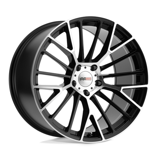 2090CRT385120B67 - Cray Astoria 20X9 5X120  38mm Gloss Black W/ Mirror Cut Face - Cray Wheels Canada