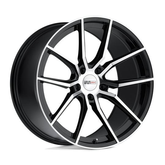 1911CRD765121B70 - Cray Spider 19X11 5X120.65  76mm Gloss Black W/ Mirror Cut Face - Cray Wheels Canada