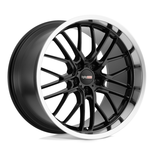 1890CRE505121B70 - Cray Eagle 18X9 5X120.65  50mm Gloss Black W/ Mirror Cut Lip - Cray Wheels Canada