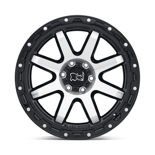 2090CYT-88165B22 - Black Rhino Coyote 20X9 8X165.1 -18 mm Gloss Black W/ Machined Face & Stainless Bolts - Black Rhino Wheels Canada