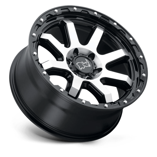 2090CYT-88165B22 - Black Rhino Coyote 20X9 8X165.1 -18 mm Gloss Black W/ Machined Face & Stainless Bolts - Black Rhino Wheels Canada