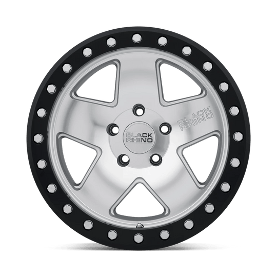 1785CRL006140S12 - Black Rhino Crawler 17X8.5 6X139.7  0mm Silver W/ Mirror Face & Black Lip Ring - Black Rhino Wheels Canada