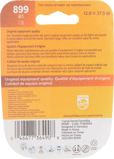 899B1 Philips Standard Fog Light 899 - Standard - Single Blister Pack Philips Bulbs