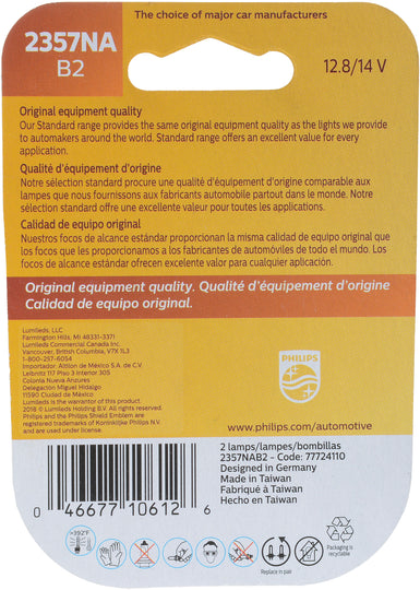2357NAB2 Philips Standard Miniature 2357NA - Standard - Twin Blister Pack Philips Bulbs