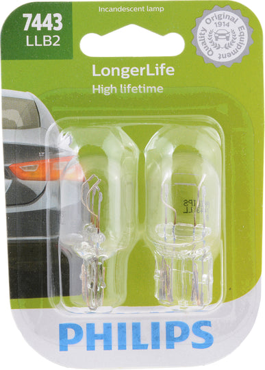 7443LLB2 Philips LongerLife Miniature 7443LL - LongerLife - Twin Blister Pack Philips Bulbs