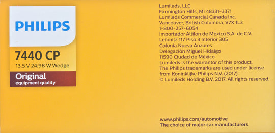 7440CP Philips Standard Miniature 7440 - Standard - Multiple Commercial 10-Pack Philips Bulbs