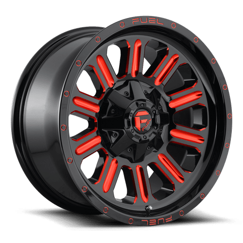 D62122001747 - Fuel Off-Road D621 Hardline 22X10 8X170 ET -18mm Gloss Black Red Tinted Clear - Fuel Off-Road Wheels Canada