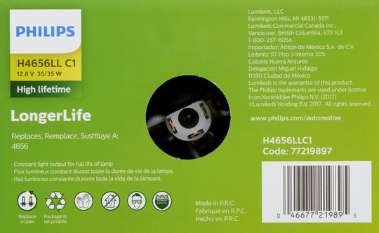 H4656LLC1 Philips LongerLife Sealed Beam H4656LL - LongerLife - Single Commercial Pack Philips Bulbs