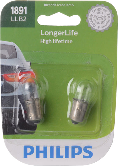 1891LLB2 Philips LongerLife Miniature 1891LL - LongerLife - Twin Blister Pack Philips Bulbs