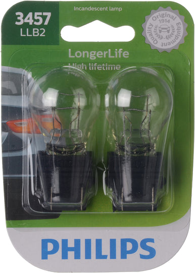 3457LLB2 Philips LongerLife Miniature 3457LL - LongerLife - Twin Blister Pack Philips Bulbs