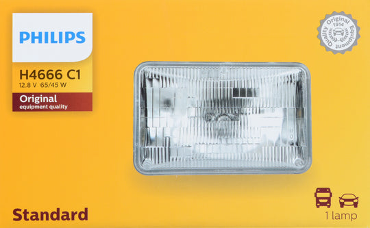 H4666C1 Philips Standard Sealed Beam H4666 - Standard - Single Commercial Pack Philips Bulbs
