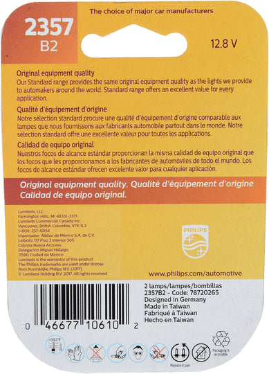2357B2 Philips Standard Miniature 2357 - Standard - Twin Blister Pack Philips Bulbs