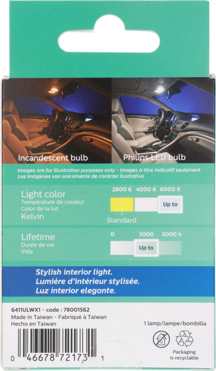 6411WLED Philips Ultinon LED 6411WLED - Ultinon LED - White Philips Bulbs