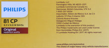 Load image into Gallery viewer, 81CP Philips Standard Miniature 81 - Standard - Multiple Commercial 10-Pack Philips Bulbs