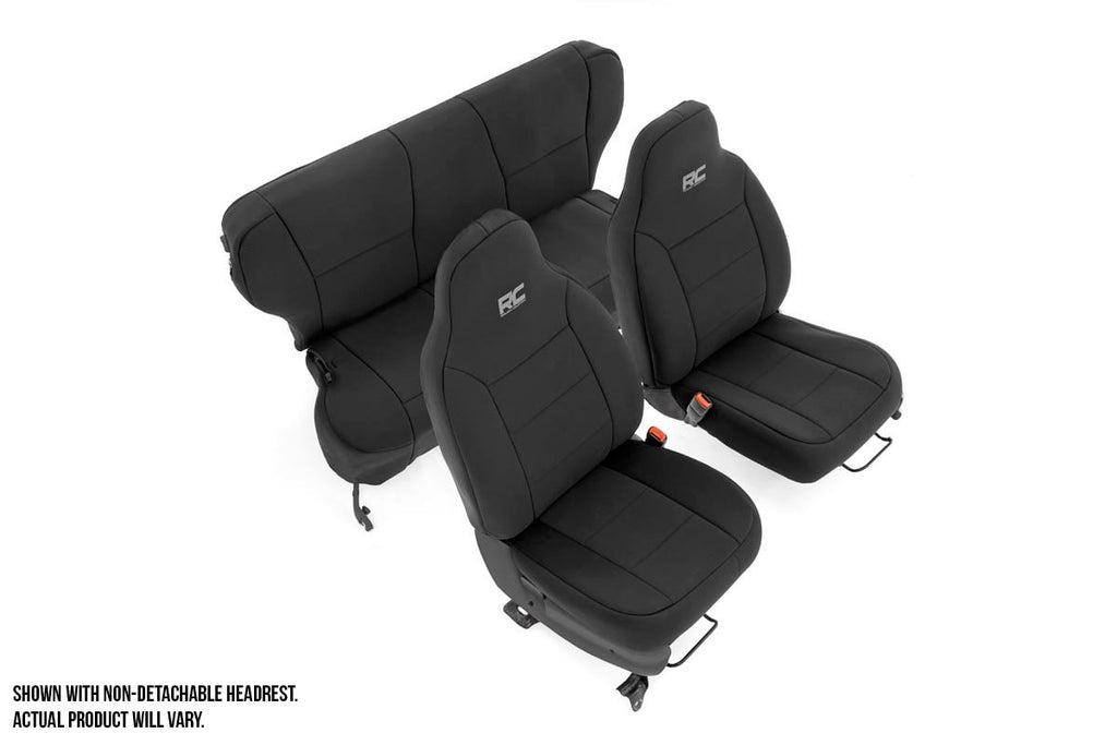 91023 Seat Covers - Detachable Headrest FR & RR - Jeep Cherokee XJ (97-01) Rough Country Canada