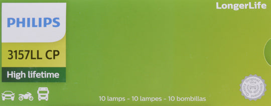 3157LLCP Philips LongerLife Miniature 3157LL - LongerLife - Multiple Commercial 10-Pack Philips Bulbs