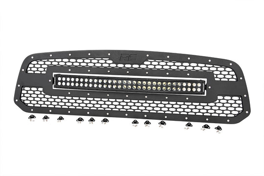 70199 Mesh Grille - 30" Dual Row LED - Black - Ram 1500 2WD/4WD (13-18 & Classic) Rough Country Canada