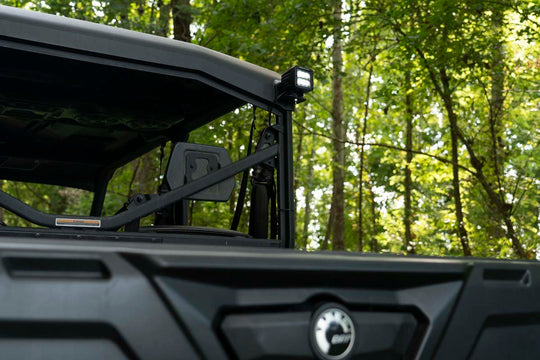 71011 LED Light - Cab Mount - 2" Black Pair - Flood - Can-Am Defender (16-22) Rough Country Canada