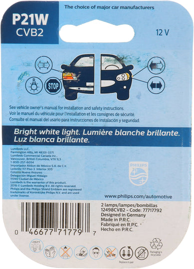 P21WCVB2 Philips CrystalVision ultra miniature P21W - CrystalVision Ultra - Twin Blister Pack Philips Bulbs