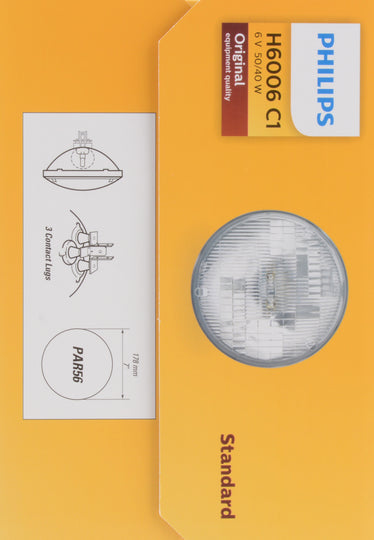 H6006C1 Philips Standard Sealed Beam H6006 - Standard - Single Commercial Pack Philips Bulbs