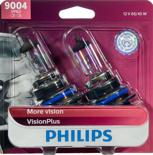 9004VPB2 Philips VisionPlus Headlight 9004 - VisionPlus - Twin Blister Pack Philips Bulbs