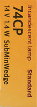 Load image into Gallery viewer, 74CP Philips Standard Miniature 74 - Standard - Multiple Commercial 10-Pack Philips Bulbs