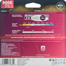 Load image into Gallery viewer, 9008VPB2 Philips VisionPlus Headlight 9008 - VisionPlus - Twin Blister Pack Philips Bulbs