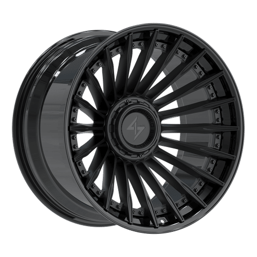 SBFX12221281443 - Sentali Barrel Forged BFX1 22X12 8X165.1 / 8X170 -44mm Gloss Black Lip / Matte Black Centre - Sentali Barrel Forged Wheels Canada