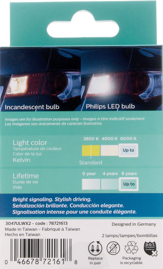 3047WLED Philips Ultinon LED 3047WLED - Ultinon LED - White Philips Bulbs
