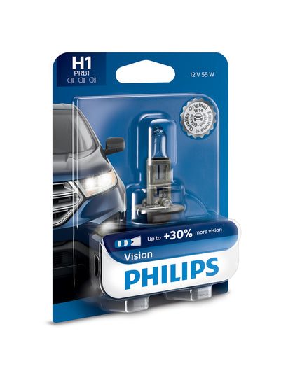 H1PRB1 Philips Vision Headlight H1 - Vision - Single Blister Pack Philips Bulbs